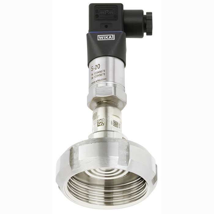 High-quality pressure sensor with mounted diaphragm seal With process connection per Svensk Standard SS 1145, for food